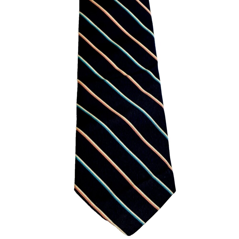Michael Reed Tie Repp Stripe BLUE Designer Collection Vtg Y2K Academia Preppy